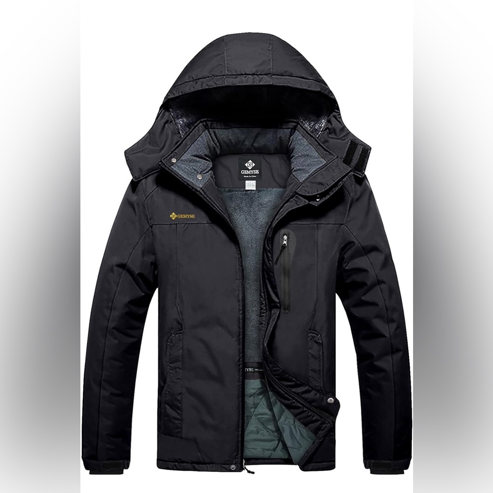 GEMYSE Men's Mountain Waterproof Ski Snow Jacket  Windproof Rain Jacket, Small